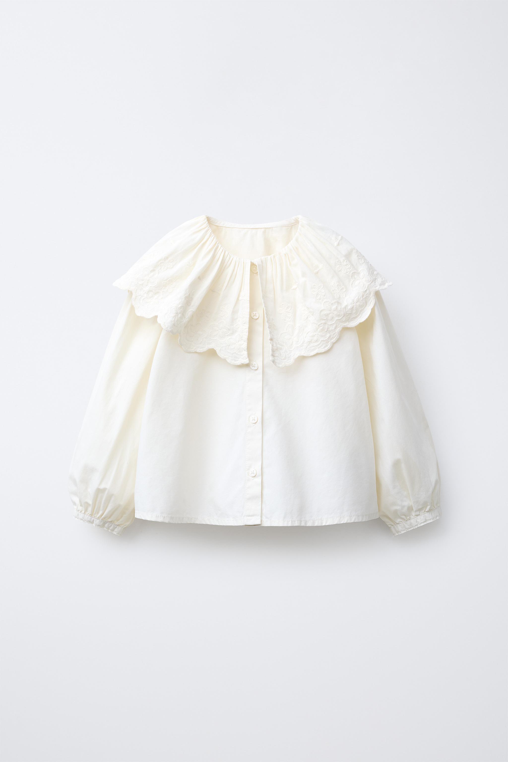 EMBROIDERED PETER PAN COLLAR BLOUSE